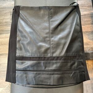 WHBM Black Mixed Material Skirt